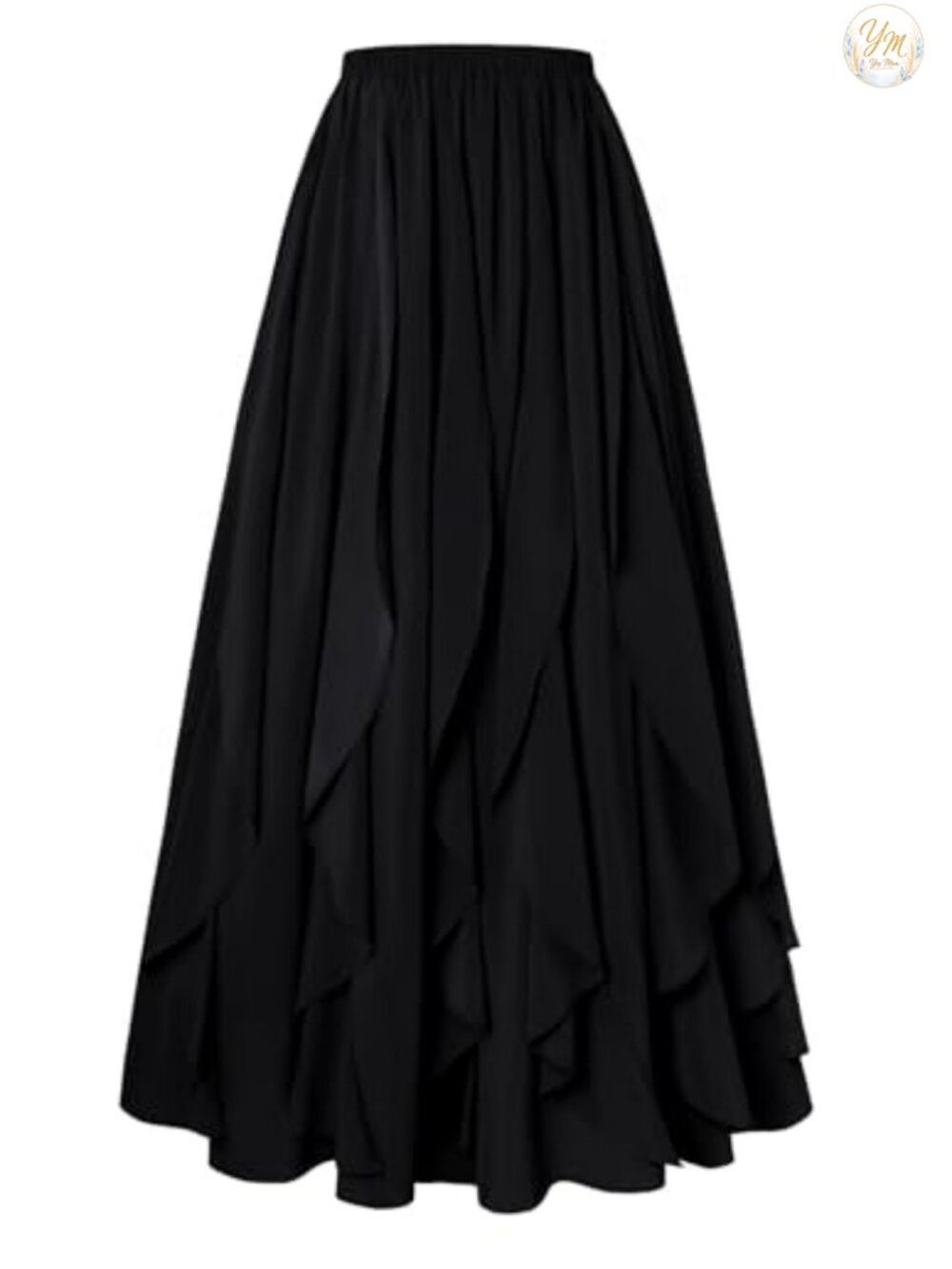 Renaissance Boho Chiffon Maxi Skirt Ruffle High Waist Flowy